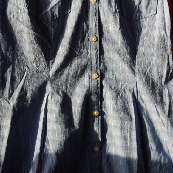 Ann Taylor Blue Dress w/ White Stripes - Picture 4 of 7